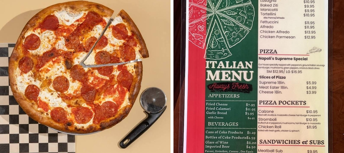 Napolis pizza Menu
